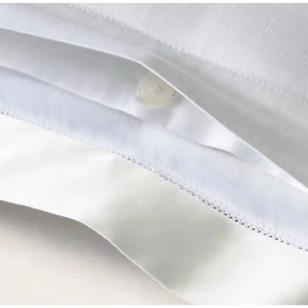 NEW RALPH LAUREN Organic Cotton Sateen Border Euro Sham White Parchment $185‎